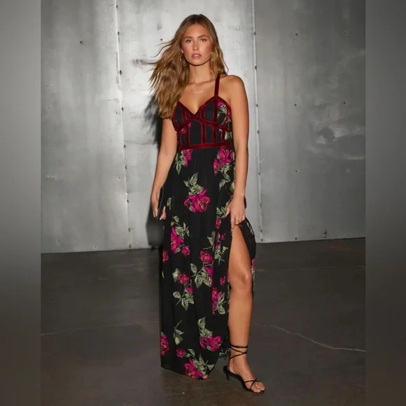 🚫SOLD🚫 NWT Altar’d State corset detail floral maxi dress sz s - Picture 3 of 13